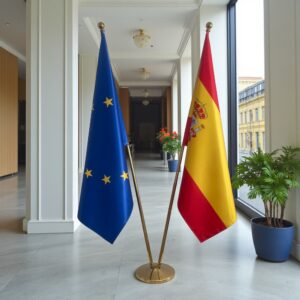 drapeau espagne avec pied