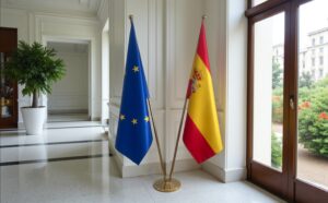 drapeau espagne avec pied