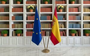 drapeau espagne avec pied