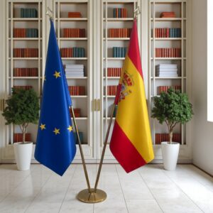 drapeau espagne avec pied