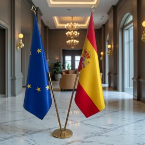 drapeau espagne avec pied