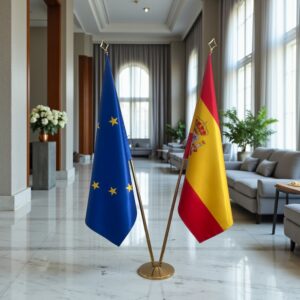 drapeau espagne avec pied