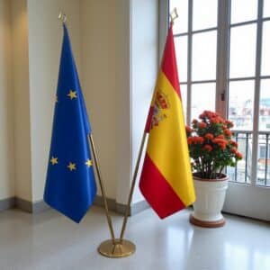 drapeau espagne avec pied