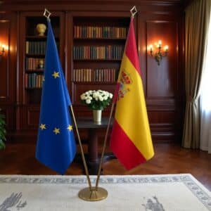 drapeau espagne avec pied