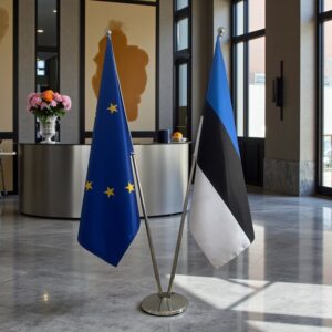 drapeau estonie sur socle