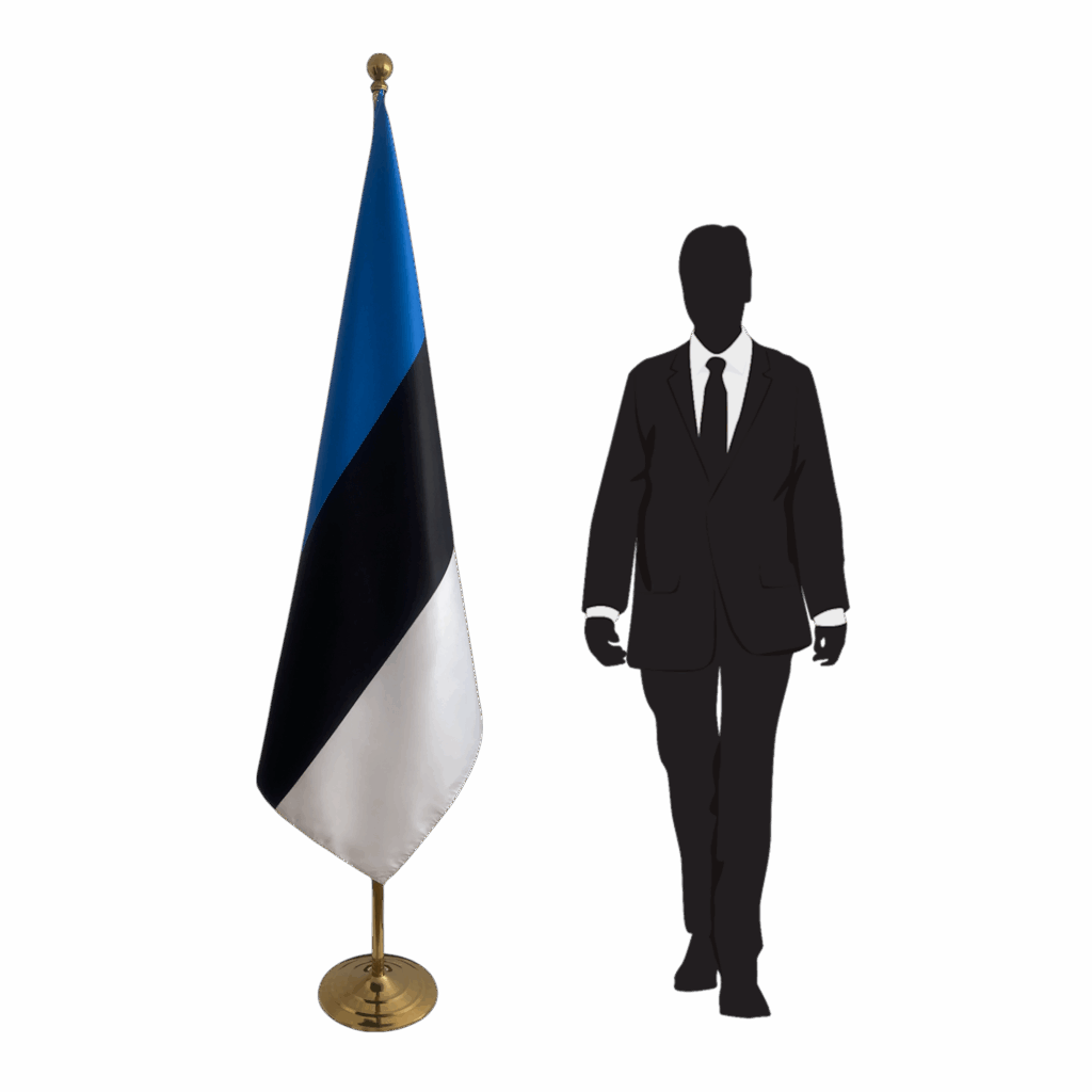 Bandiera dell'Estonia sul cavalletto