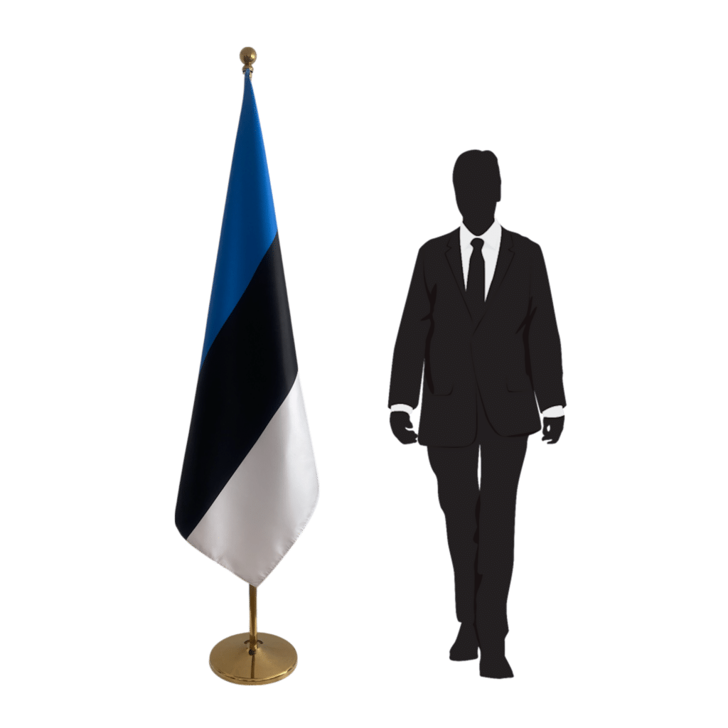 Bandiera dell'Estonia sul cavalletto