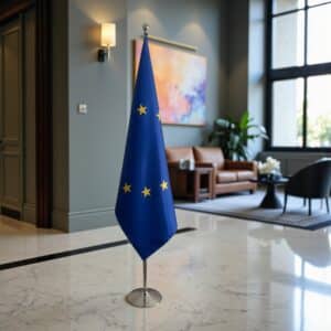 drapeau UE sur pied