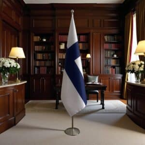 drapeau Finlande sur pied
