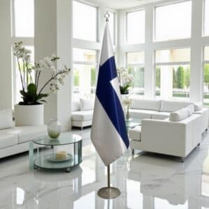 drapeau Finlande sur socle