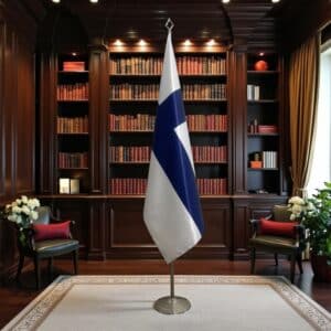 drapeau Finlande sur socle