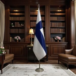 drapeau Finlande sur socle