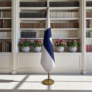 drapeau Finlande avec pied