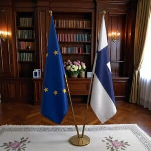 drapeau Finlande avec pied