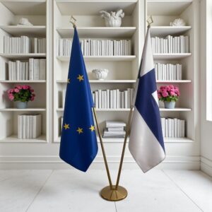 drapeau Finlande avec pied