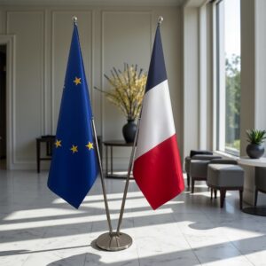 drapeau france avec pied