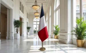 drapeau france sur pied