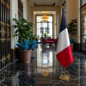 drapeau france avec hampe