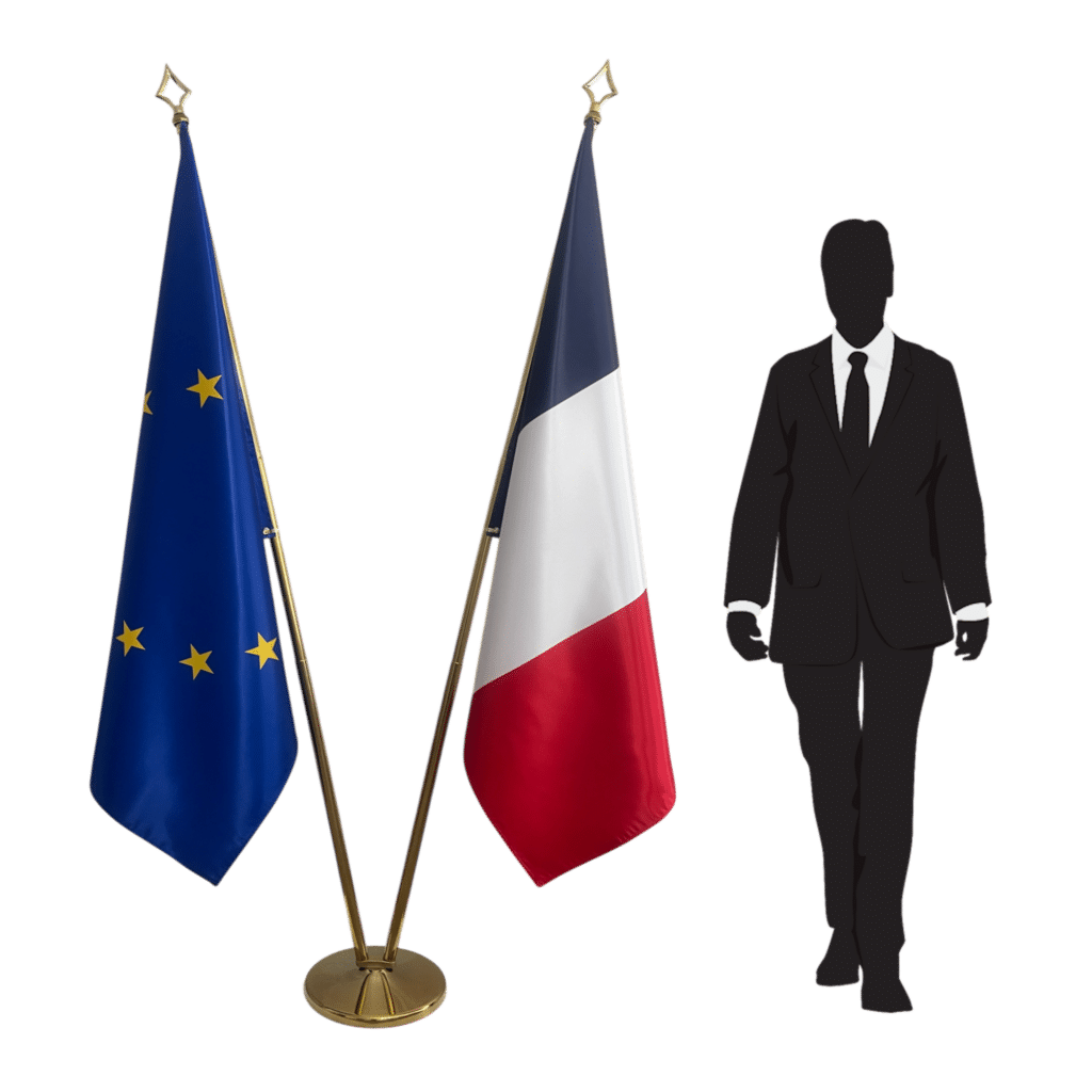 bandiera della francia su cavalletto