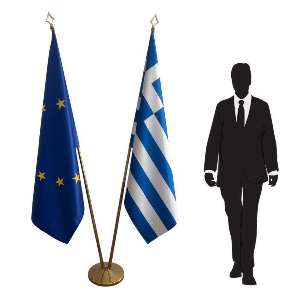 bandiera greca su cavalletto