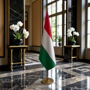 drapeau Hongrie avec pied