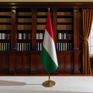 drapeau Hongrie avec pied