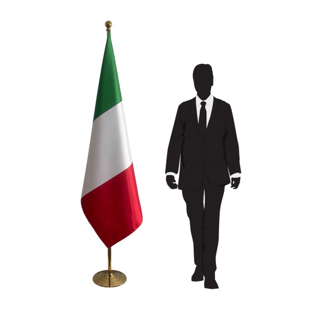 Bandiera dell'Italia sul cavalletto