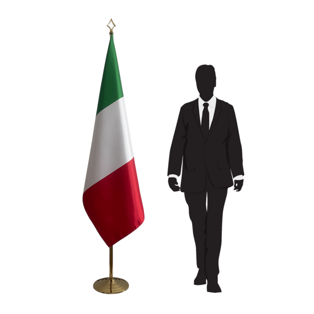 Bandiera dell'Italia sul cavalletto