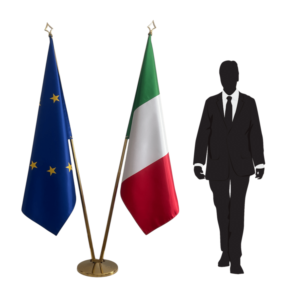 Bandiera dell'Italia sul cavalletto
