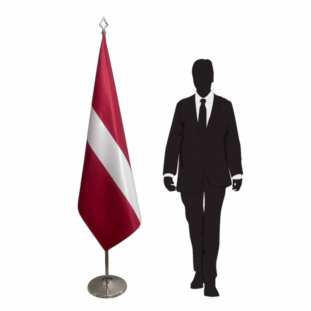 Bandiera della Lettonia su cavalletto