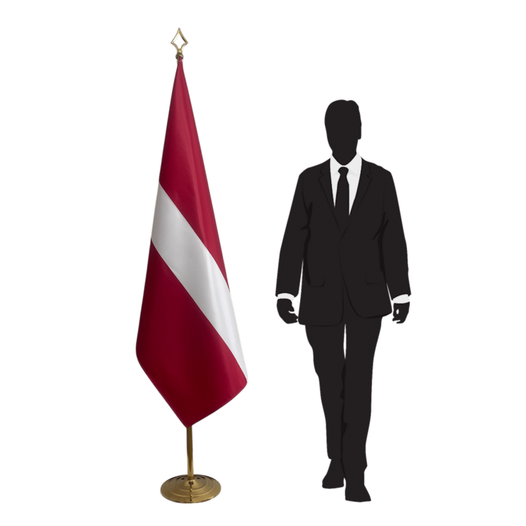 Bandiera della Lettonia su cavalletto