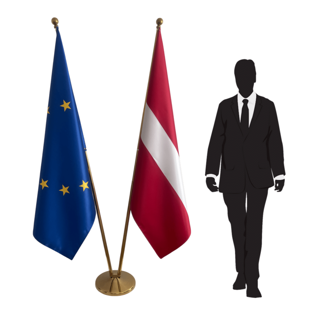 Bandiera della Lettonia su cavalletto