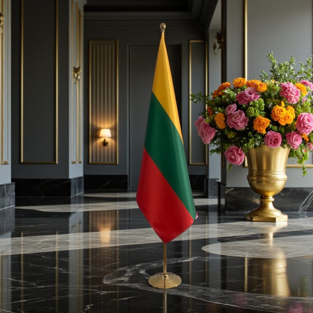 Bandiera della Lituania sul cavalletto