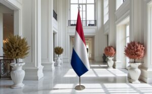 drapeau Pays-Bas sur pied