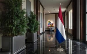 drapeau Pays-Bas sur hampe