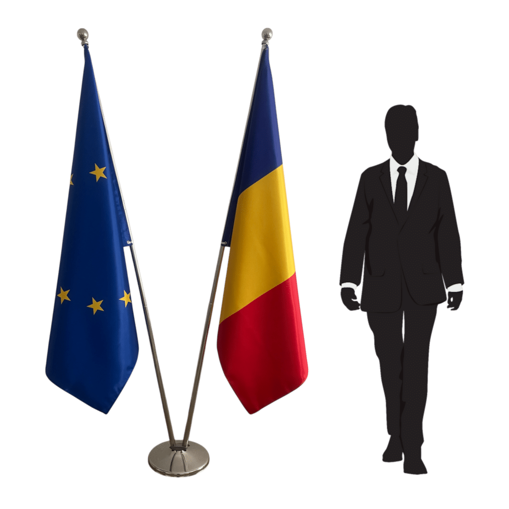 Bandiera della Romania su asta