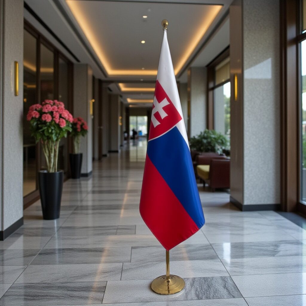Bandiera della Slovacchia sul cavalletto