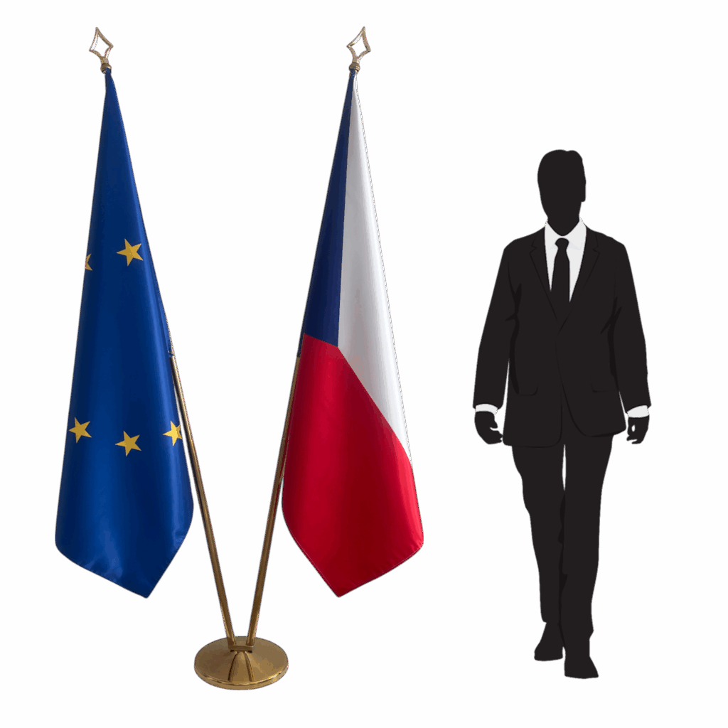 Bandiera ceca su cavalletto