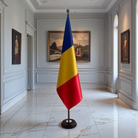 socle drapeau roumanie