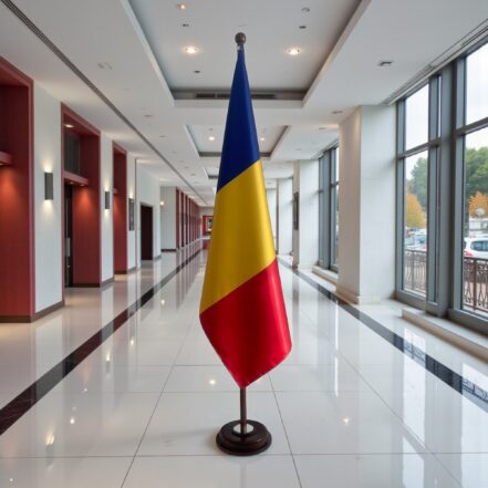socle drapeau roumanie