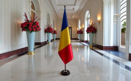 socle drapeau roumanie
