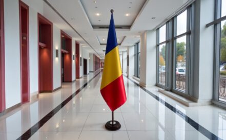 socle drapeau roumanie