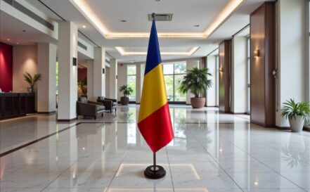 socle drapeau roumanie