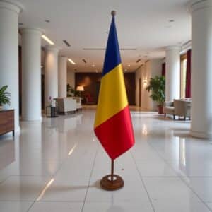 socle drapeau roumanie